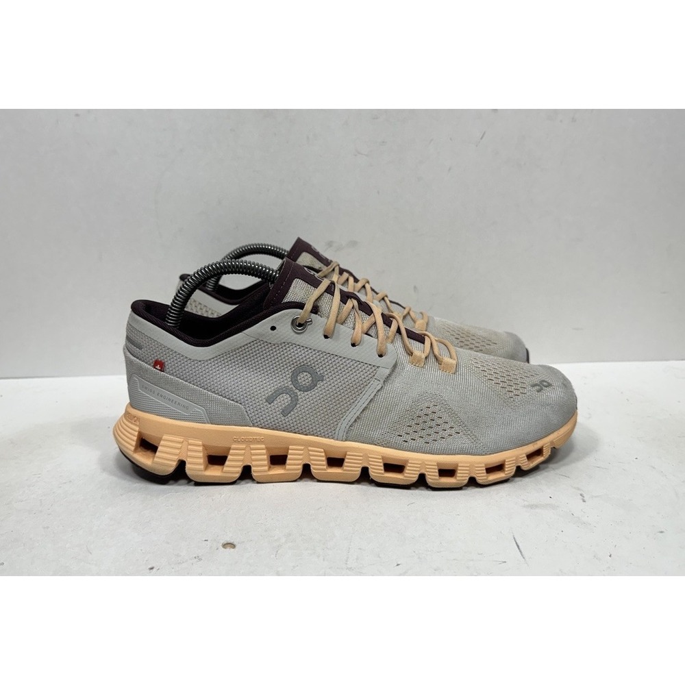 ON Cloud‎ X Shoes Silver Almond Womens Size 9.5 Running Athletic Gym Comfort
